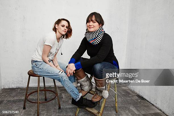 Actresses Kristen Stewart and Lily Gladstone from the film "Certain Women" pose for a portrait during the Getty Images Portrait Studio hosted by...