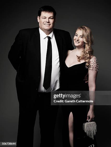 Mark Labbett and Katie Labbett pose in the Portrait Studio during the 21st National Television Awards at The O2 Arena on January 20, 2016 in London,...