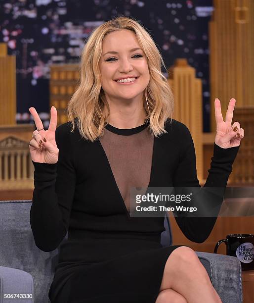 Kate Hudson Visits "The Tonight Show Starring Jimmy Fallon" on January 25, 2016 in New York City.