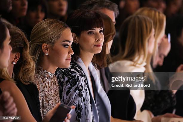 Rita Ora and Hanaa Ben Abdesslem attend the Ralph & Russo Spring Summer 2016 show as part of Paris Fashion Week on January 25, 2016 in Paris, France.