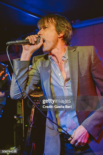 Brett Anderson of Suede performs live at The Ace Hotel on January 25, 2016 in London, England.