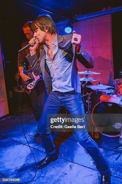 Brett Anderson of Suede performs live at The Ace Hotel on January 25, 2016 in London, England.