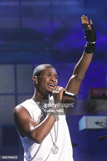 Episode 2195 -- Pictured: Singer Usher performs on January 14, 2002 --