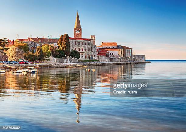 view of old town porec, croatia - istria stock pictures, royalty-free photos & images