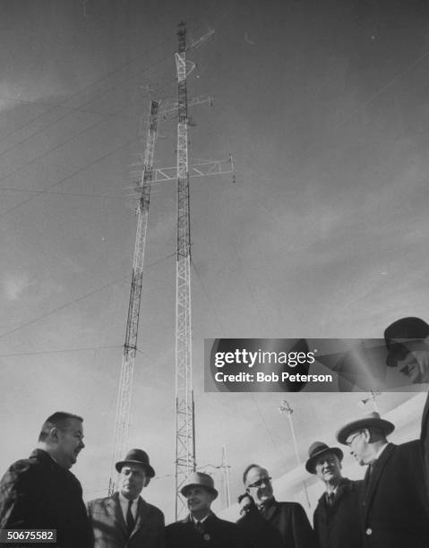 Commissioners on inspection tour of community antenna TV site.