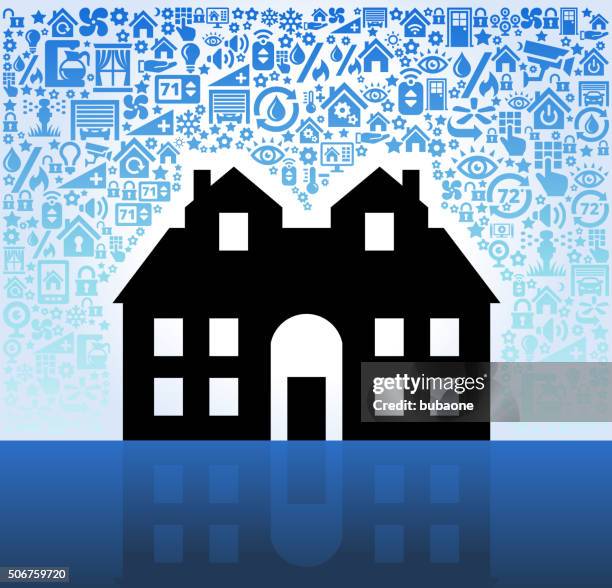 mansion on home automation and security vector background - webcam background stock illustrations