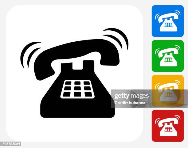 telephone icon flat graphic design - phone call button stock illustrations