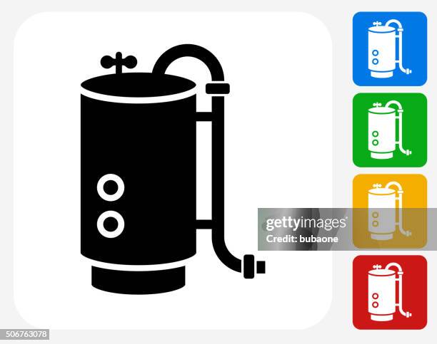 boiler icon flat graphic design - water heater stock illustrations