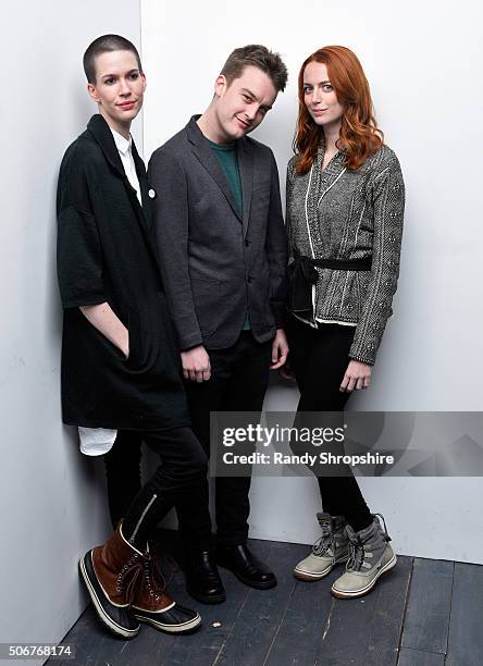 Actress/filmmaker Marjorie Conrad and actors Ian Coster and Leah Rudick from the film "Chemical Cut" pose for a portrait during the WireImage...