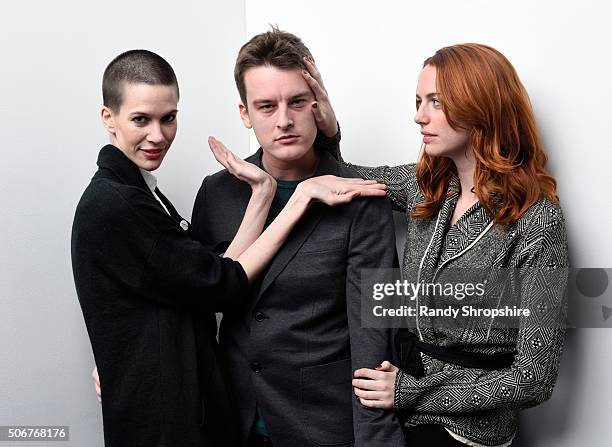 Actress/filmmaker Marjorie Conrad and actors Ian Coster and Leah Rudick from the film "Chemical Cut" pose for a portrait during the WireImage...