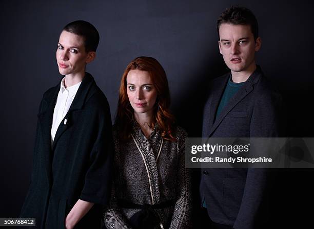 Actress/filmmaker Marjorie Conrad and actors Leah Rudick and Ian Coster from the film "Chemical Cut" pose for a portrait during the WireImage...