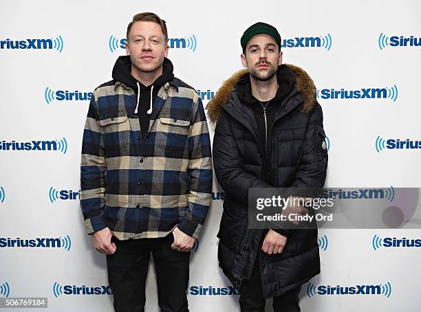 Macklemore and Ryan Lewis visit the SiriusXM Studios on January 25, 2016 in New York City.