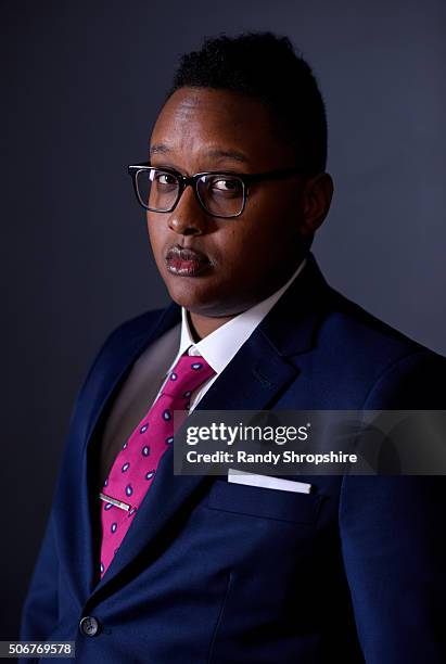 Everett Arthur from the film "Suited" poses for a portrait during the WireImage Portrait Studio hosted by Eddie Bauer at Village at The Lift on...