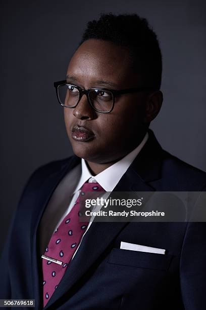 Everett Arthur from the film "Suited" poses for a portrait during the WireImage Portrait Studio hosted by Eddie Bauer at Village at The Lift on...