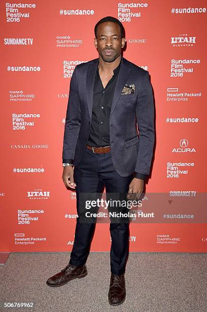 Actor Chike Okonkwo attends "The Birth Of A Nation" premiere during the 2016 Sundance Film Festival at Eccles Center Theatre on January 25, 2016 in...