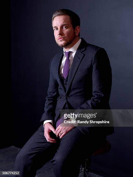 Derek Matteson from the film "Suited" poses for a portrait during the WireImage Portrait Studio hosted by Eddie Bauer at Village at The Lift on...