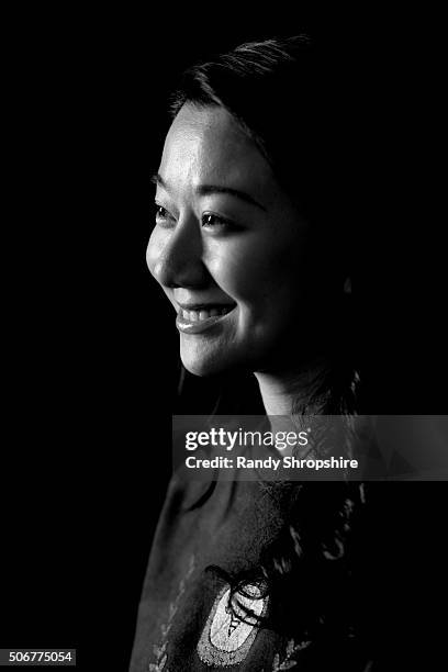 Producer Victoria Hon from the film "Pleasure. Love." poses for a portrait during the WireImage Portrait Studio hosted by Eddie Bauer at Village at...