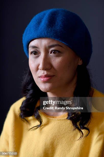 Chinese Film Foundation's Ying Yang from the film "Pleasure. Love." poses for a portrait during the WireImage Portrait Studio hosted by Eddie Bauer...