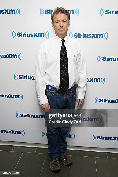 Republican Senator Rand Paul visits the SiriusXM Studios on January 25, 2016 in New York City.