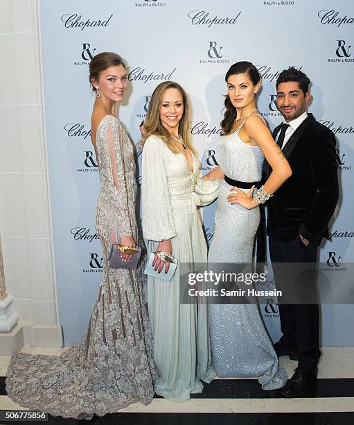 Arizona Muse, Tamara Ralph, Michael Russo and Isabeli Fontana attend the Ralph & Russo and Chopard dinner during part of Paris Fashion Week on...