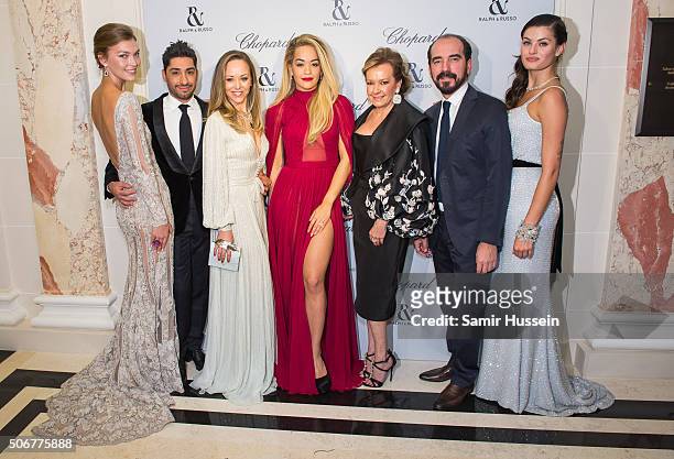 Arizona Muse,Michael Russo, Tamara Ralph, Rita Ora, Caroline Scheufele, French Film Director and Isabeli Fontana attend the Ralph & Russo and Chopard...