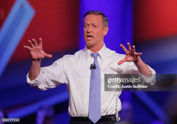 Democratic presidential candidate Martin O'Malley participates in a town hall forum hosted by CNN at Drake University on January 25, 2016 in Des...