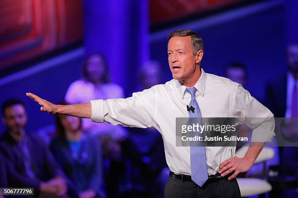 Democratic presidential candidate Martin O'Malley participates in a town hall forum hosted by CNN at Drake University on January 25, 2016 in Des...