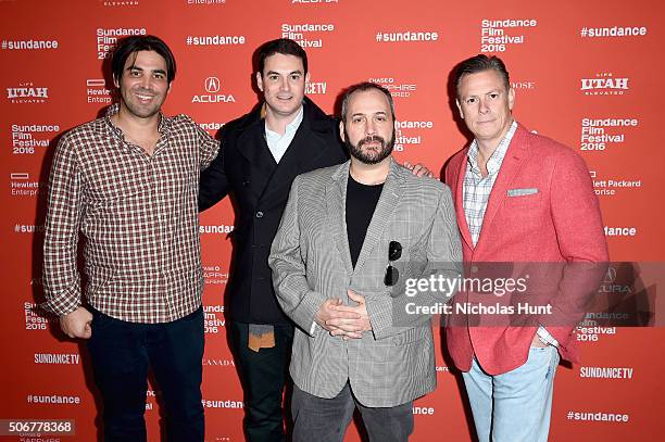 Producer Jason Berman, Kevin Turen, Aaron L. Gilbert, and Jason Cloth attends the "The Birth Of A Nation" Premiere during the 2016 Sundance Film...