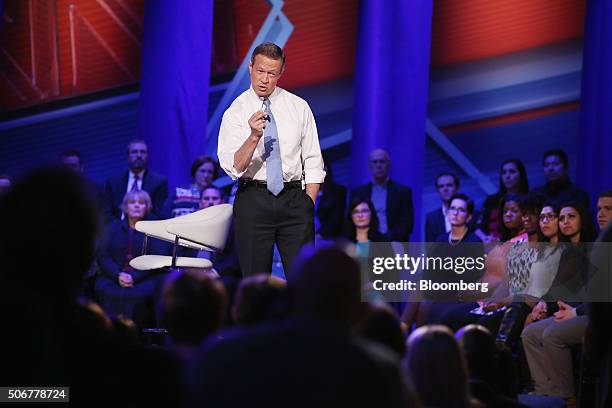 Martin O'Malley, former governor of Maryland and 2016 Democratic presidential candidate, speaks during a Democratic Town Hall event in Des Moines,...