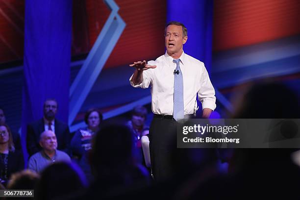 Martin O'Malley, former governor of Maryland and 2016 Democratic presidential candidate, speaks during a Democratic Town Hall event in Des Moines,...