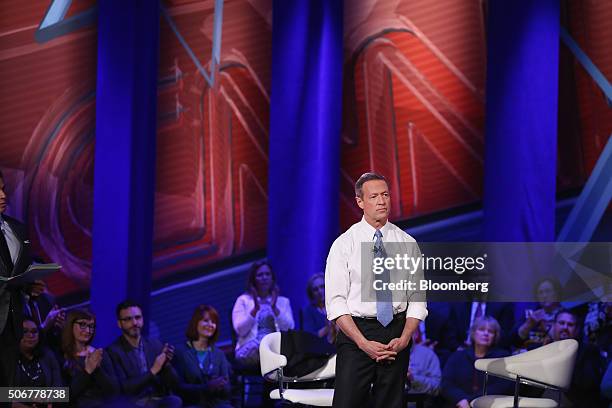 Martin O'Malley, former governor of Maryland and 2016 Democratic presidential candidate, listens during a Democratic Town Hall event in Des Moines,...