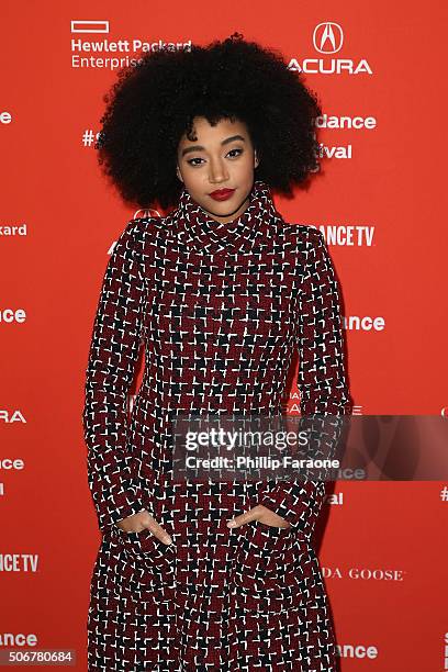 Actress Amandla Stenberg attends the "As You Are" Premiere during the 2016 Sundance Film Festival at Library Center Theater on January 25, 2016 in...