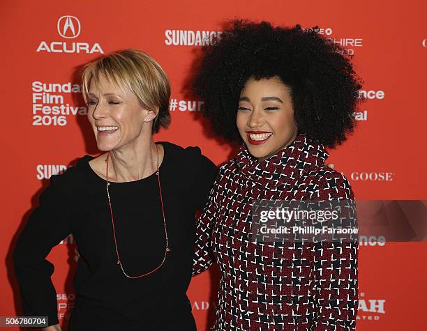 Actors Mary Stuart Masterson and Amandla Stenberg attend the "As You Are" Premiere during the 2016 Sundance Film Festival at Library Center Theater...