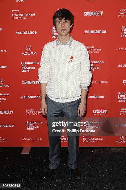 Actor Owen Campbell attends the "As You Are" Premiere during the 2016 Sundance Film Festival at Library Center Theater on January 25, 2016 in Park...