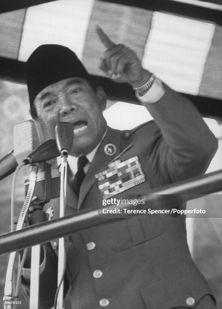 President Sukarno Speaking At Celebration Of Indonesian Take over Of president-sukarno-speaking-at-celebration-of-indonesian-take-over-of