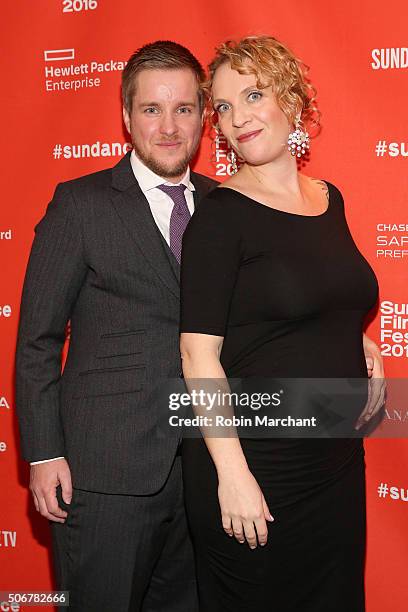 Derek Matteson and Joanna Matteson attend the "Suited" Premiere during the 2016 Sundance Film Festival at Temple Theater on January 25, 2016 in Park...