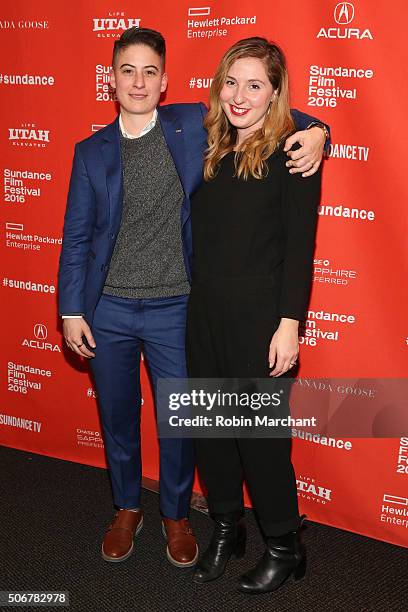 Rae Tutera and Mimi Legter attend the "Suited" Premiere during the 2016 Sundance Film Festival at Temple Theater on January 25, 2016 in Park City,...