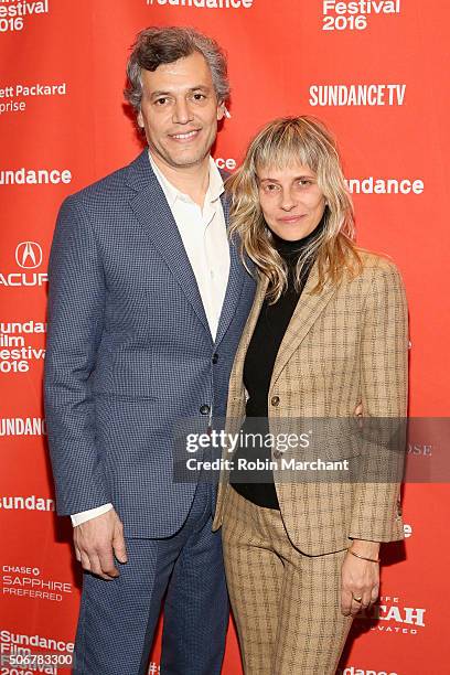 Jason Benjamin and a guest attends the "Suited" Premiere during the 2016 Sundance Film Festival at Temple Theater on January 25, 2016 in Park City,...