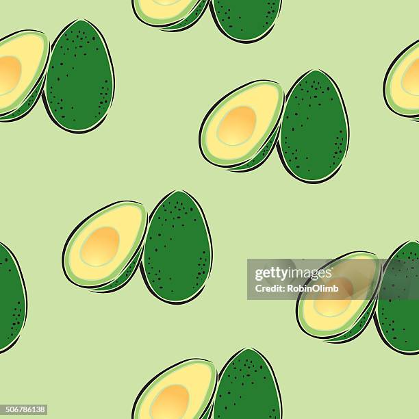 seamless avocado wallpaper - avocado stock illustrations