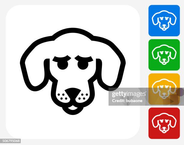 beagle icon flat graphic design - beagle howling stock illustrations