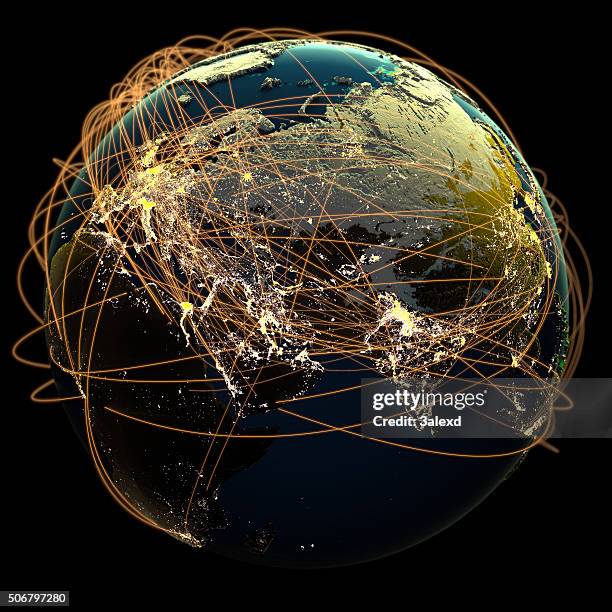 global communications. - connection world stockfoto's en -beelden