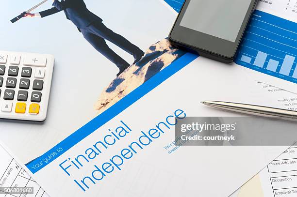 financial independence brochure - financial freedom stock pictures, royalty-free photos & images