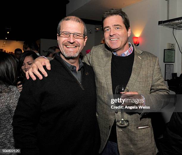 IMDb's Keith Simanton and President of Film Independent Josh Welsh attend a party, hosted by IMDb, celebrating Bryce Dallas Howard receiving an IMDb...