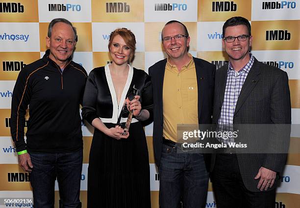President Sales & Marketing at WhoSay Inc. Rob Gregory, actress Bryce Dallas Howard, founder and CEO of IMDb Col Needham, and COO at IMDb Rob Grady...