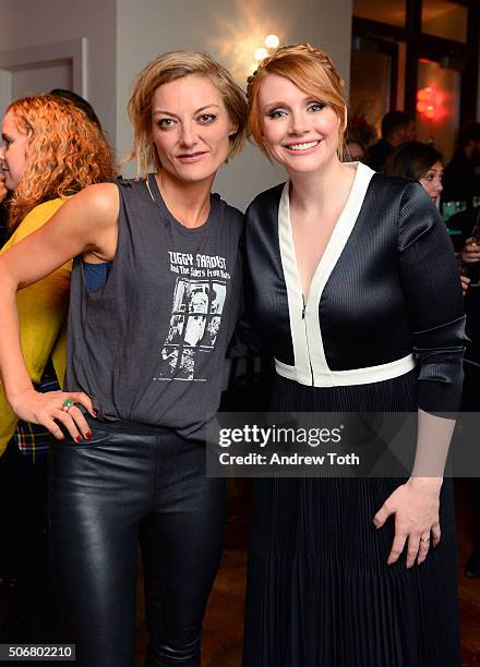 Director Lucy Walker and actress Bryce Dallas Howard attend a party, hosted by IMDb, celebrating Bryce Dallas Howard receiving an IMDb STARmeter...