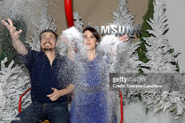 Actor Jason Ritter and Melanie Lynskey attend The Samsung Studio at Sundance Festival 2016 on January 25, 2016 in Park City, Utah.