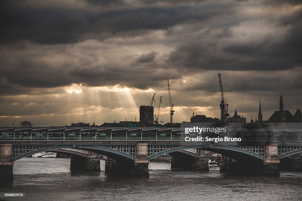 Ray of light over London