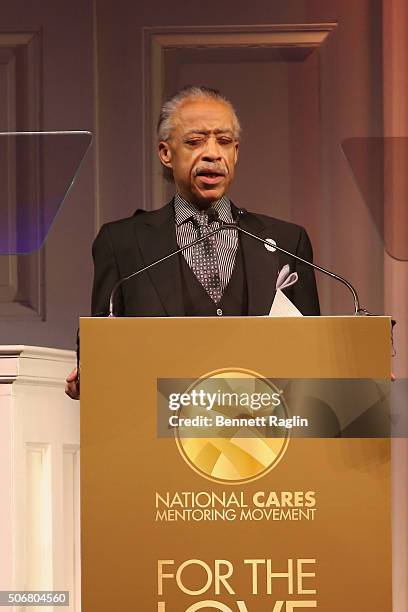 Rev. Al Sharpton speaks onstage during the "For the Love Of Our Children Gala" hosted by the National CARES Mentoring Movement on January 25, 2016 in...