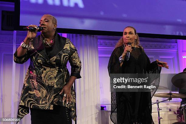 Singer Alyson Williams and Vivian Reed perform onstage during "For the Love Of Our Children Gala" hosted by the National CARES Mentoring Movement on...