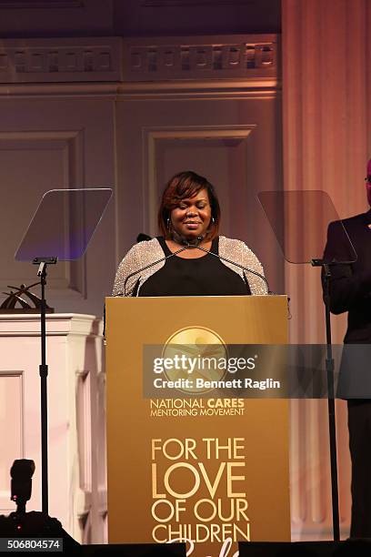 Kaity Ferguson-Shand speaks onstage during the "For the Love Of Our Children Gala" hosted by the National CARES Mentoring Movement on January 25,...